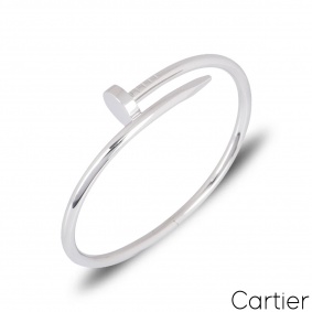 Cartier White Gold Plain Juste Un Clou Bracelet Size 19 B6048319 Cartier White Gold Plain Juste Un Clou Bracelet Size 19 B6048319